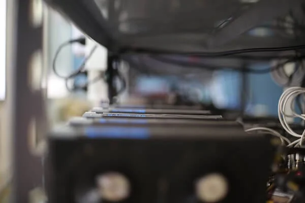 Close view of processing equipment